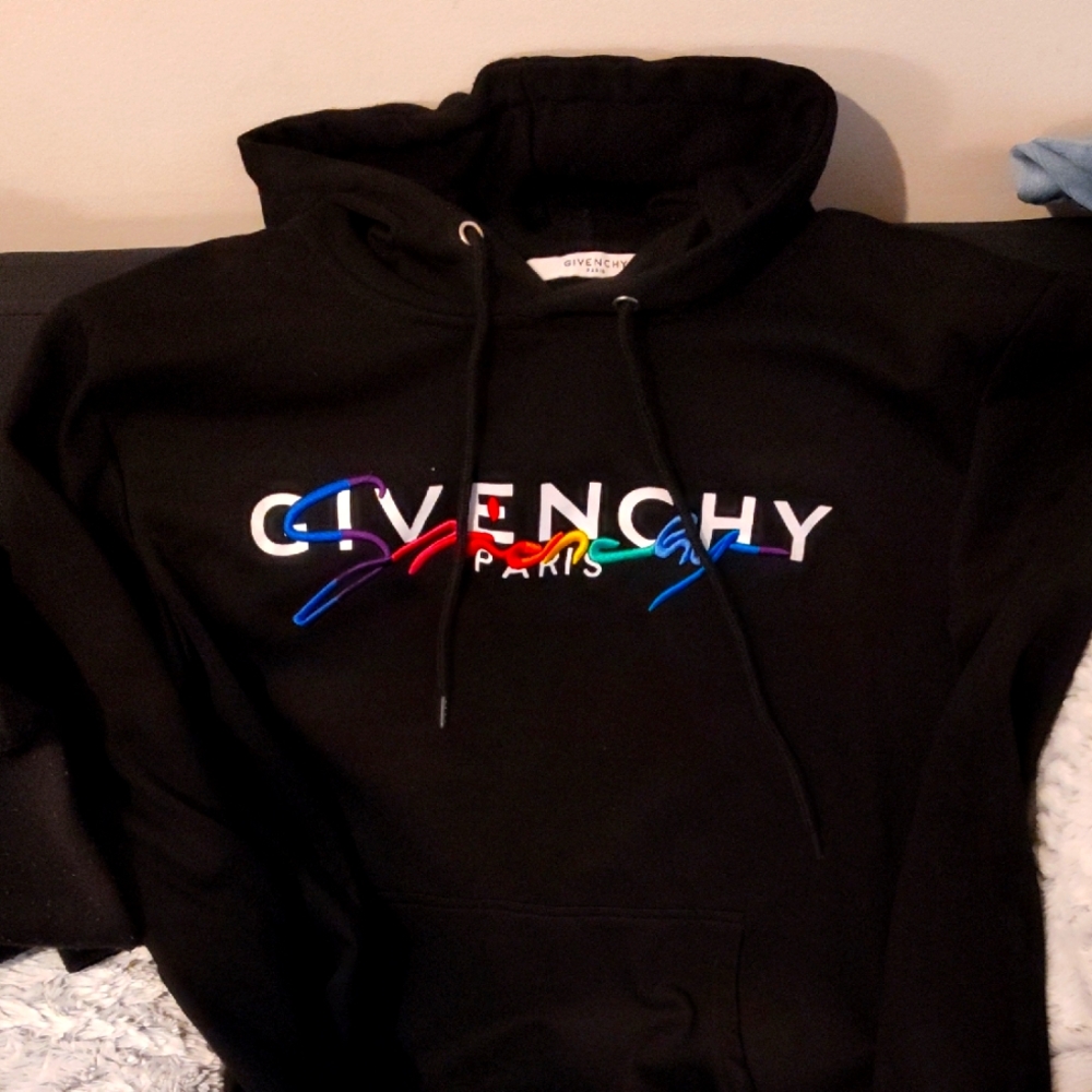 Givenchy Black Hoodie with Multicolor Logo